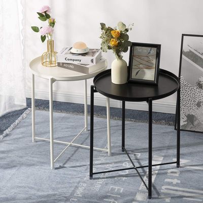 Small Coffee 21.5x19x1.9 Inches Sofa Side End Table With Tray