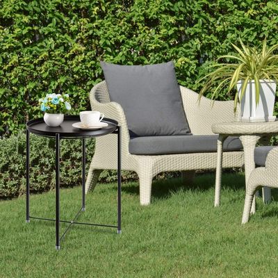 Small Coffee 21.5x19x1.9 Inches Sofa Side End Table With Tray