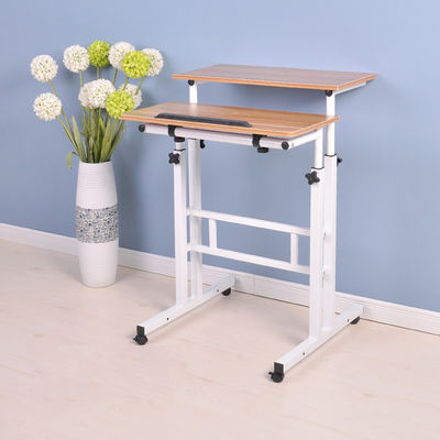 Metal Frame Wood Board Height Adjustable Small Size Study Table