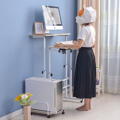Home Computer Host W60cm Metal Study Table With Adjustable Height