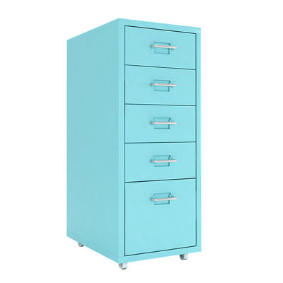 Home 5 Drawers Blue 690mm Height Movable Storage Cabinet With Wheels