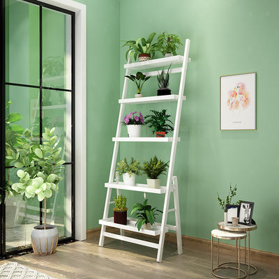Living Room Five Tiers Black Flower Pot Steel Shelf Rack