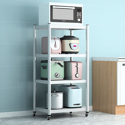 Home 4 Tiers Multi Size Round Tube Steel Shelf Rack