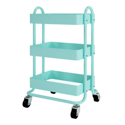 Bathroom Organizer Steel Shelf Rack Utility Rolling Trolley Cart