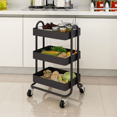 Bathroom Organizer Steel Shelf Rack Utility Rolling Trolley Cart