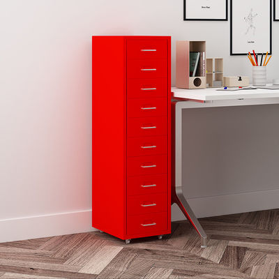 Blue Knock Down 10 Drawers Mobile Metal File Cabinet