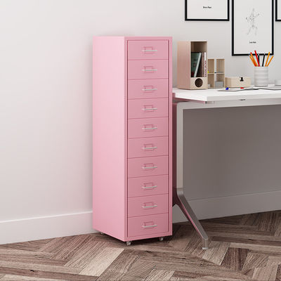 Blue Knock Down 10 Drawers Mobile Metal File Cabinet