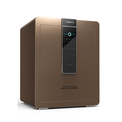 Brown Digital Keypad Fingerprint Security Safe With Large Store Space