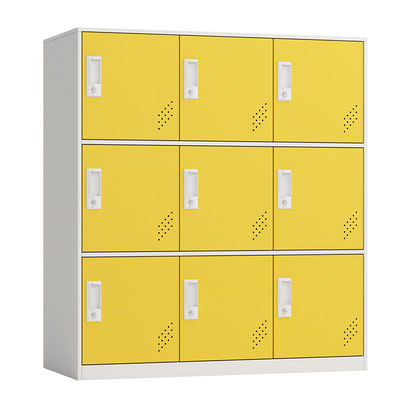 9 Doors Metal Storage Bags Cabinet Steel Half Height Locker Home Office