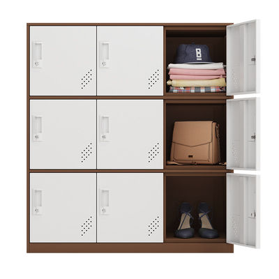 9 Doors Metal Storage Bags Cabinet Steel Half Height Locker Home Office