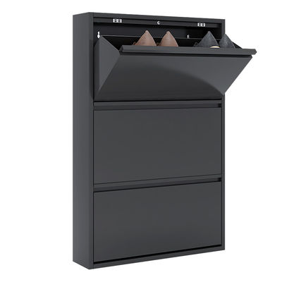 Modern Metal Storage Cabinet Furniture Black Home Steel Shoe Rack Cabinet