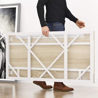 Folding Steel Executive Desk Writing Computer Desk No Assembly Study Office Desk