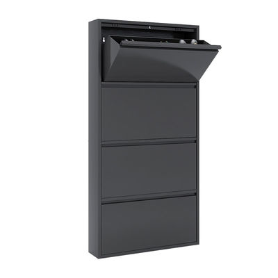 Wall Mounted Metal Shoe Cabinet Home Storage Footwear Cupboard