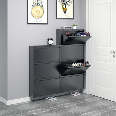 Wall Mounted Metal Shoe Cabinet Home Storage Footwear Cupboard