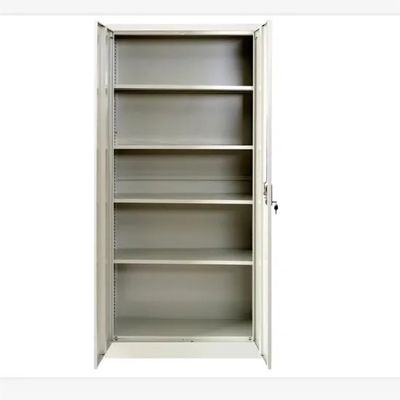 Home Office Steel Cupboard 2 Door Metal File Cabinet With 4 Adjustable Shelves