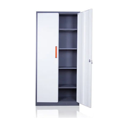 2 Swing Doors 4 Adjustable Shelves Metal Storage Cabinet For Office
