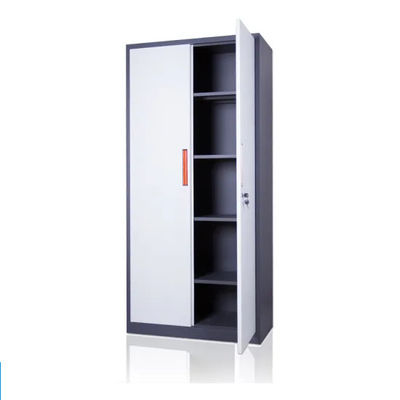 2 Swing Doors 4 Adjustable Shelves Metal Storage Cabinet For Office