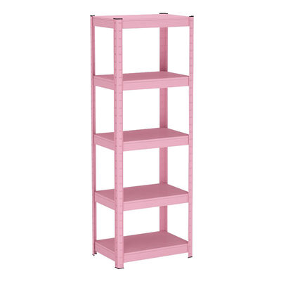 5-Shelf Black Steel Organizer Metal Storage Shelves For Home