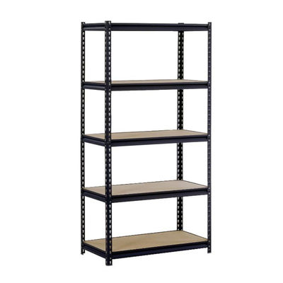 Warehouse Home 5 Shelf Storage Steel Muscle Rack With Wood Layer