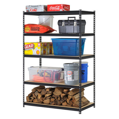 Warehouse Home 5 Shelf Storage Steel Muscle Rack With Wood Layer