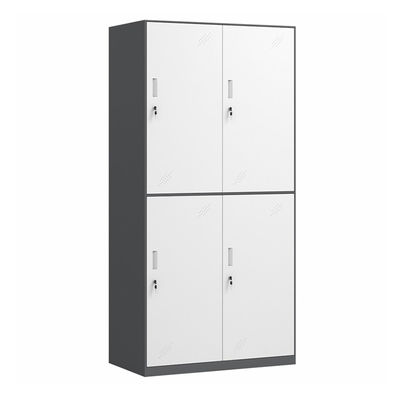 Gym Home Double Color Storage Metal Locker Wardrobe 4 Doors Slim Frame