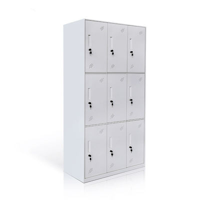 School Office 9 Doors Metal Clothes Locker Bag Lockable Storage Lockers