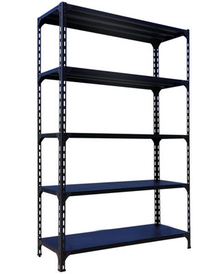 Black Home Office Use Steel Storage Rack With 5 Adjustable Shelves