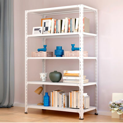 Black Home Office Use Steel Storage Rack With 5 Adjustable Shelves