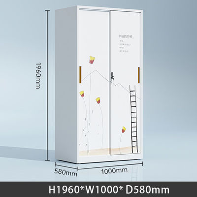 Modern Beautiful Painting Metal Storage Locker Clothes Wardrobe Locker