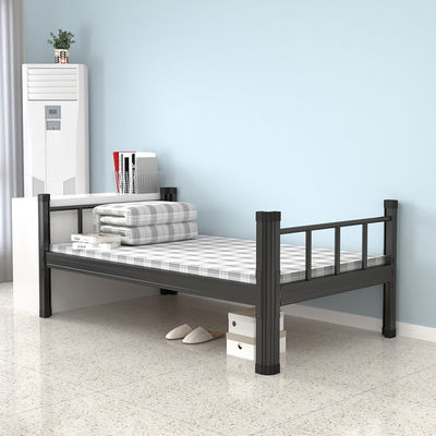Dormitory Black Steel Bunk Beds Adult Single Metal Bed frame
