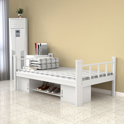 Dormitory Black Steel Bunk Beds Adult Single Metal Bed frame