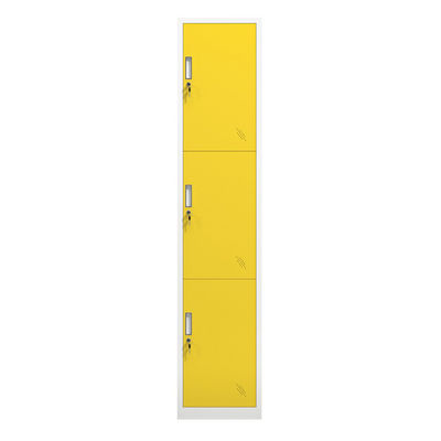 School 3 Doors Blue Color White Frame Office Storage Lockers With Key