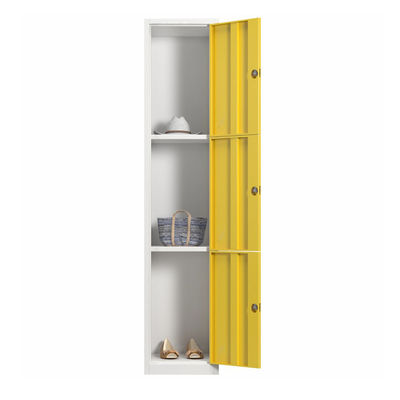 School 3 Doors Blue Color White Frame Office Storage Lockers With Key