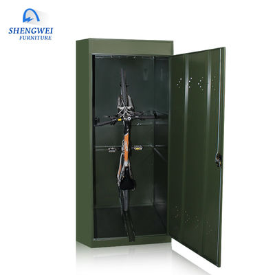 Green Metal Storage Cabinet Verticle Metal Bike Storage Lockers With Lock