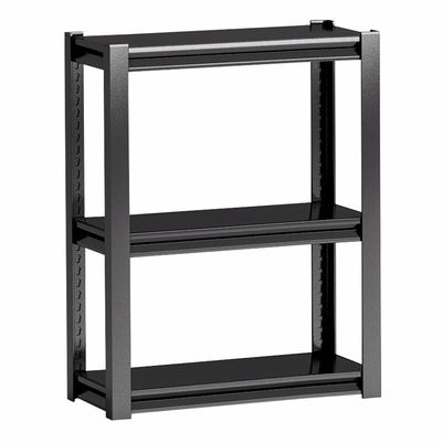 Light Duty Storage Metal Black Shelf 3 Tiers Gourd Hole Column