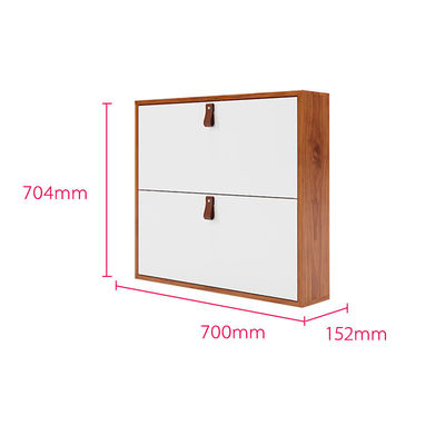 Tipping 2 Drawer Horizontal Shoe Rack Storage Organizer Metal Shoe Cabinet