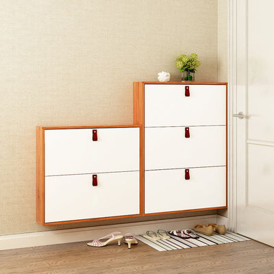 Tipping 2 Drawer Horizontal Shoe Rack Storage Organizer Metal Shoe Cabinet