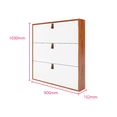 Wood Color 3 Tier Metal Storage Cabinet Modern Floor Shoe Storage Cabinet With Handle