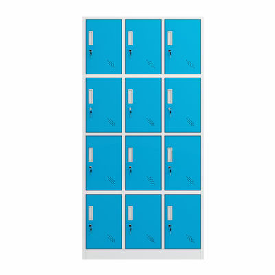 Double Color 12 Doors Office Metal Cabinet Locker Home Storage